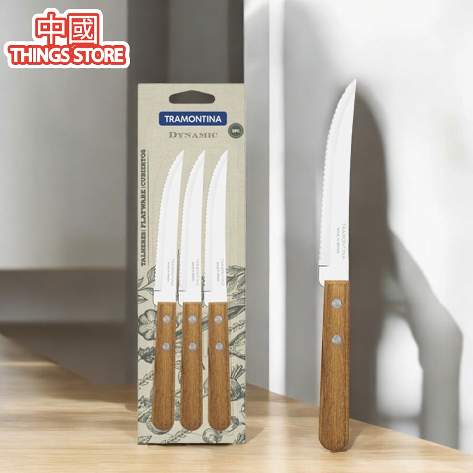 Set de 3 cuchillos rustico