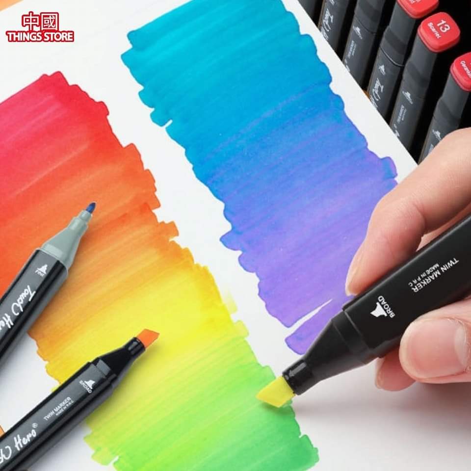 Plumones de doble punta 80pz