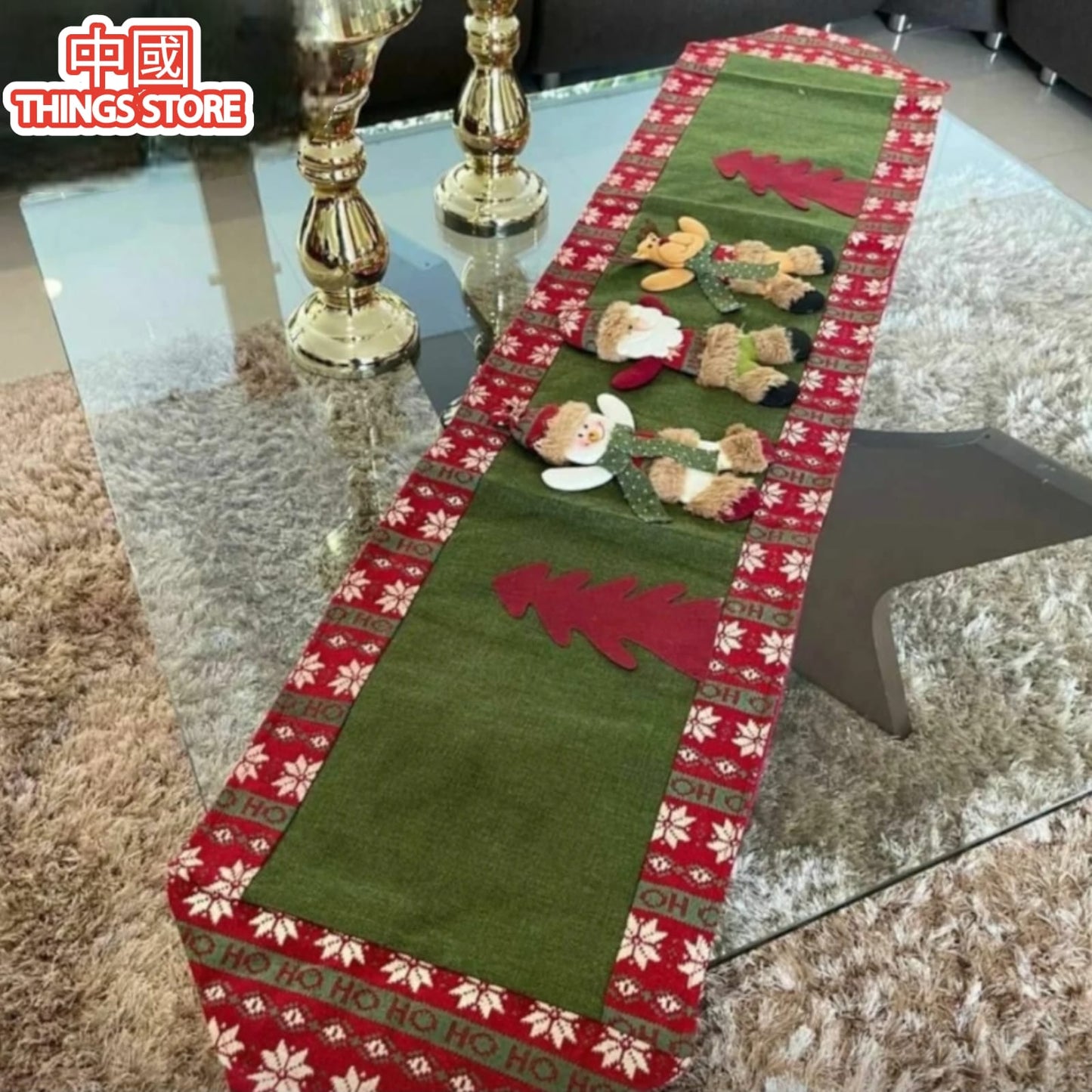 Camino de mesa navideño