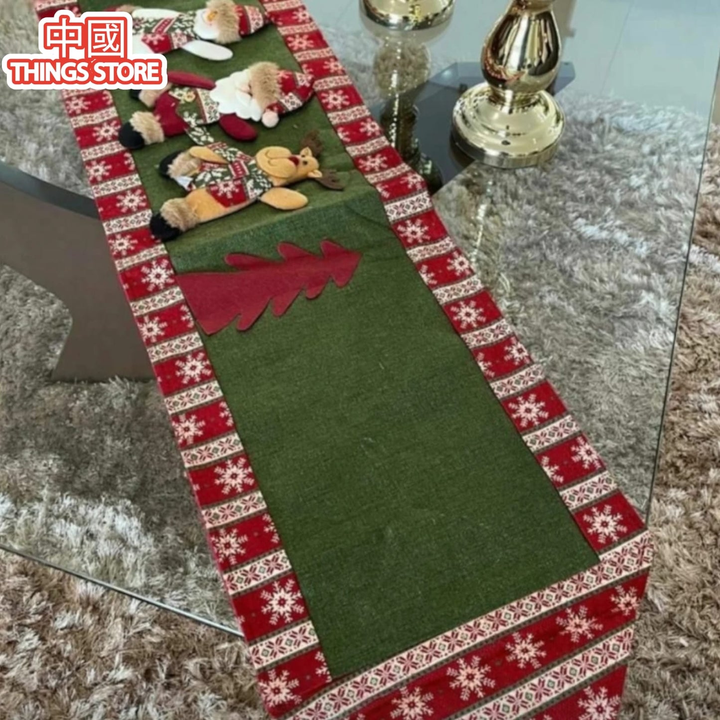 Camino de mesa navideño