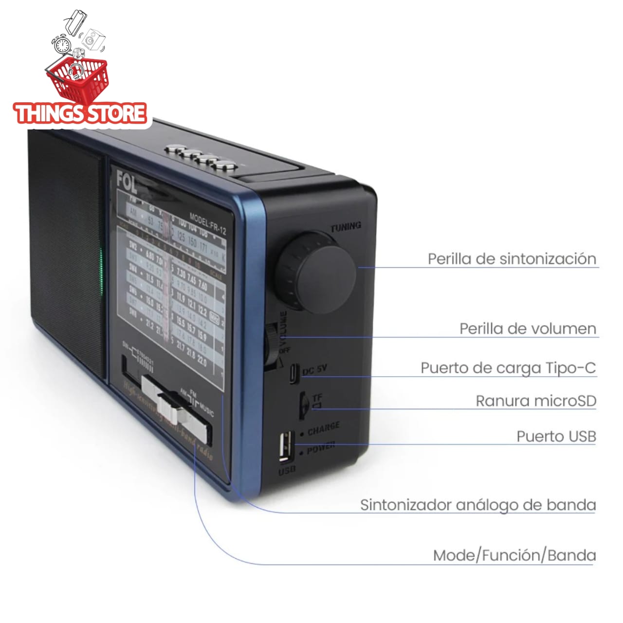 Radio bluetooth con panel solar