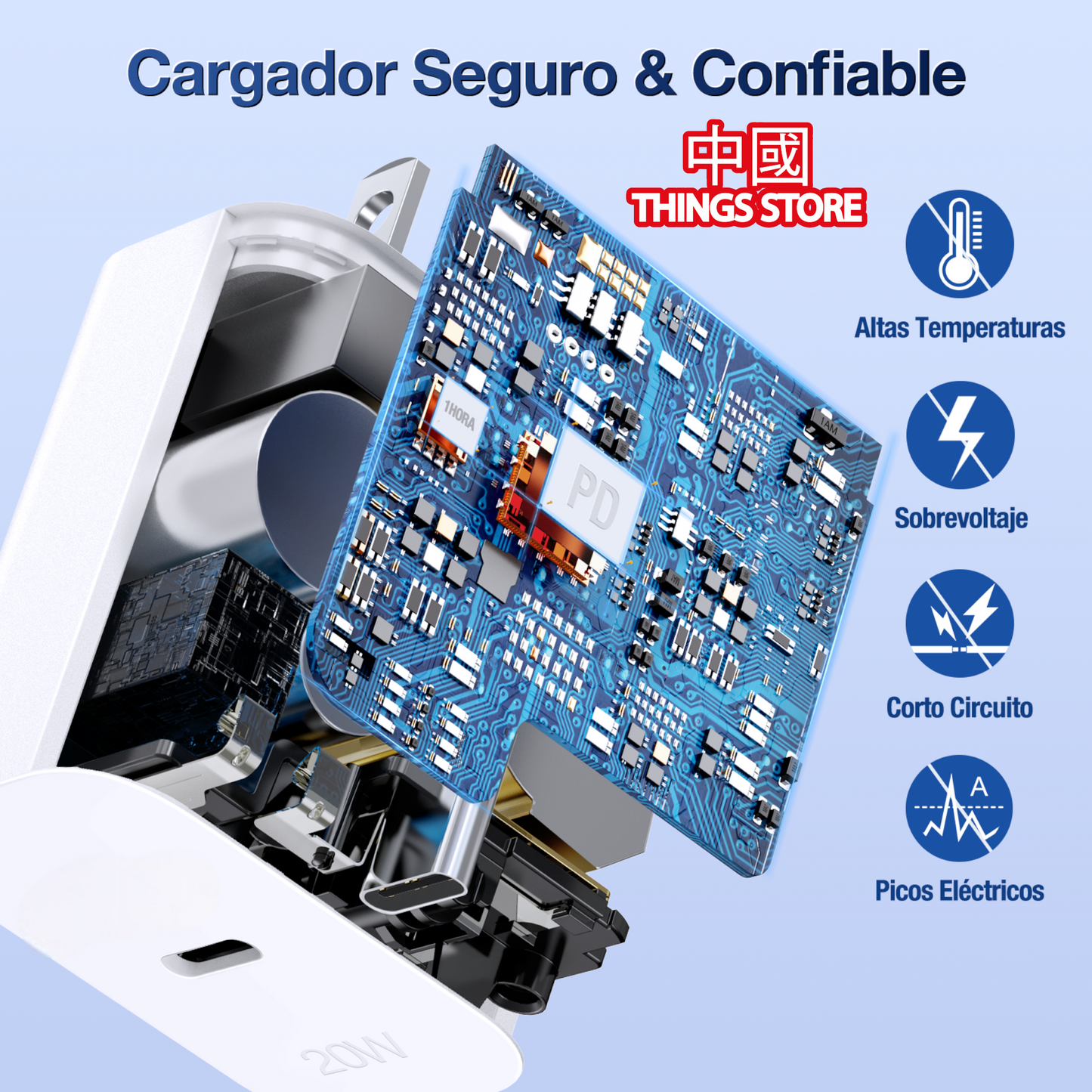 Cargador de carga rápida tipo C a C