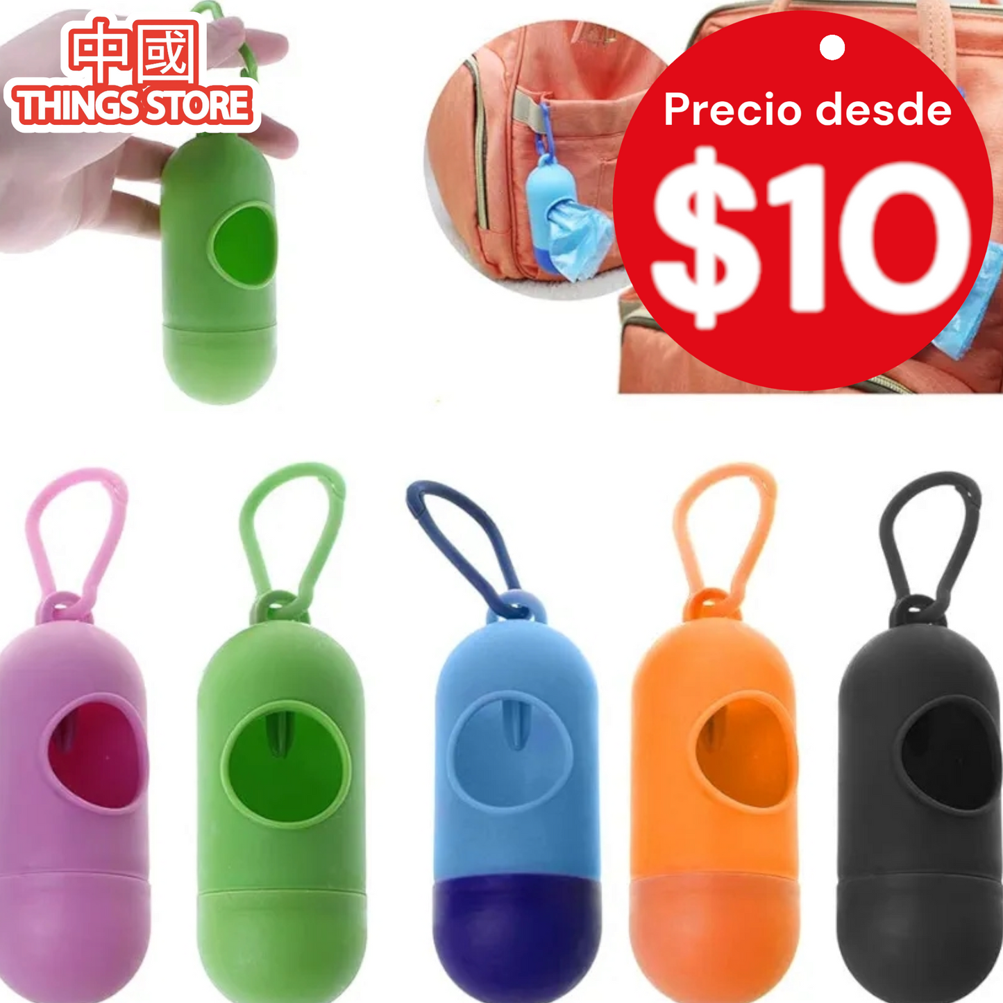 Dispensador de bolsas para heces de mascota