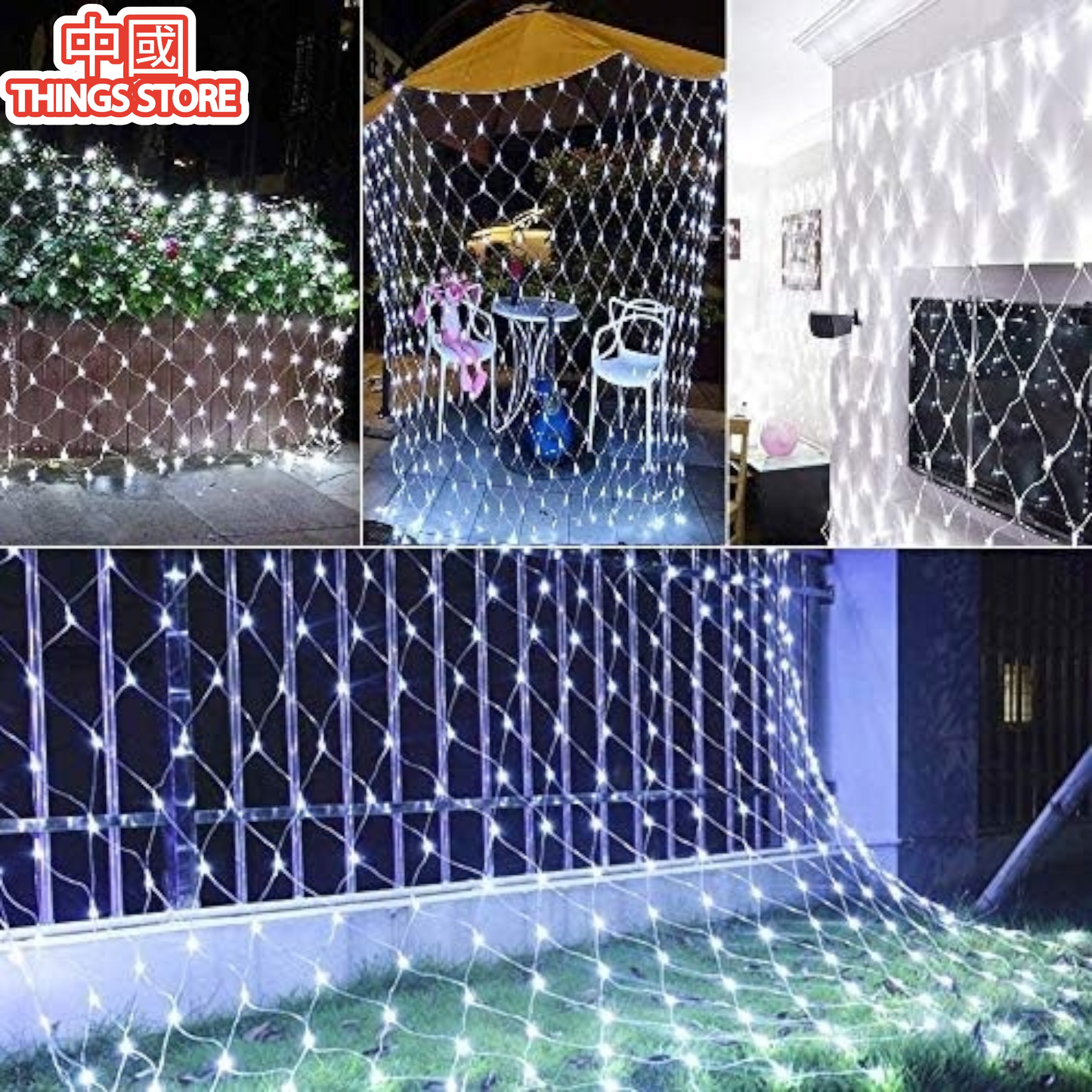 Serie de luces blancas de red 2x2 metros