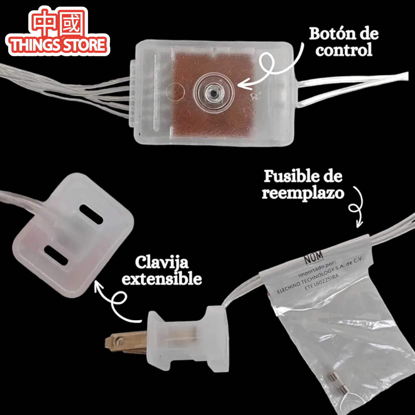 Serie de cascada cálida 500 luces 10m