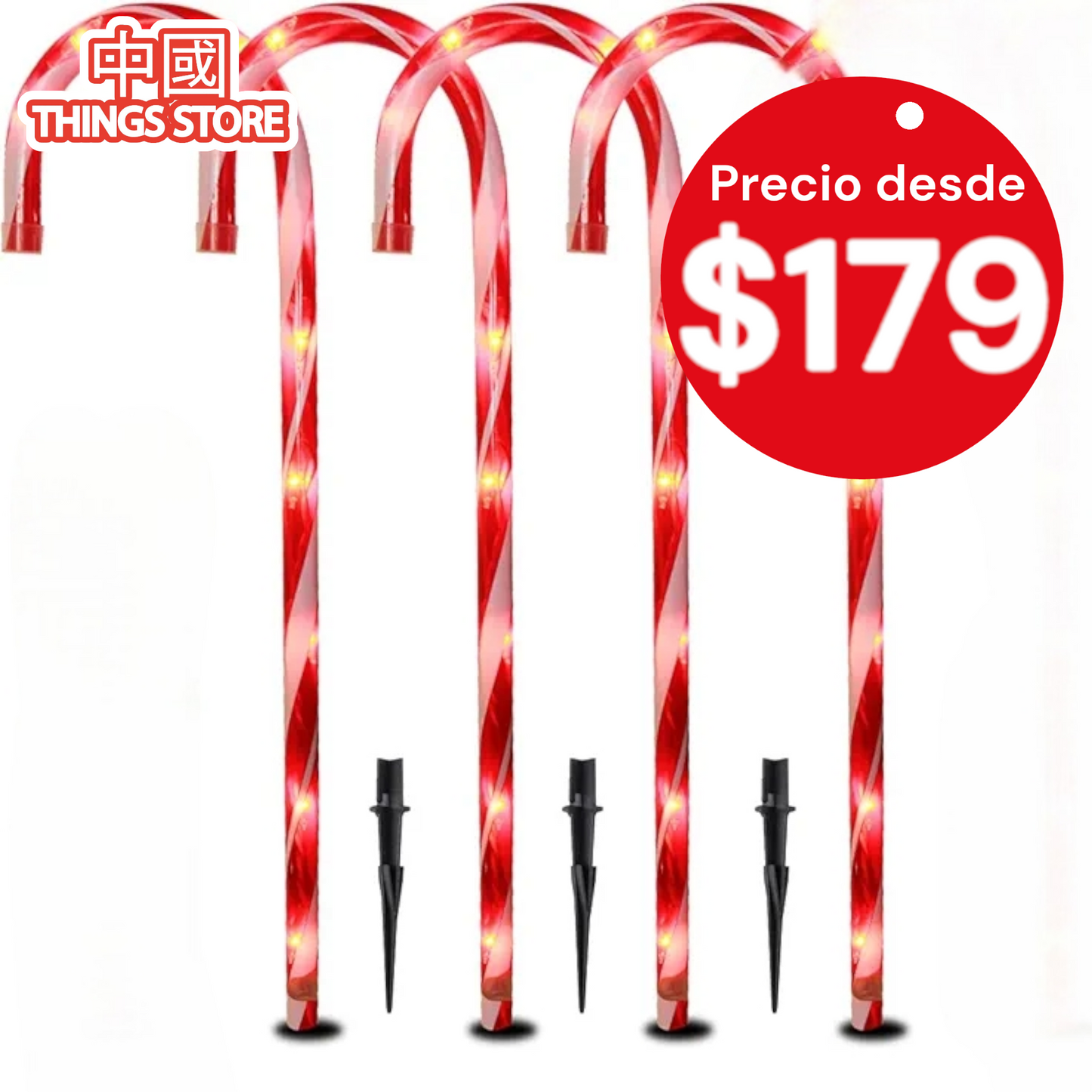 Bastones navideños 4pz 60cm