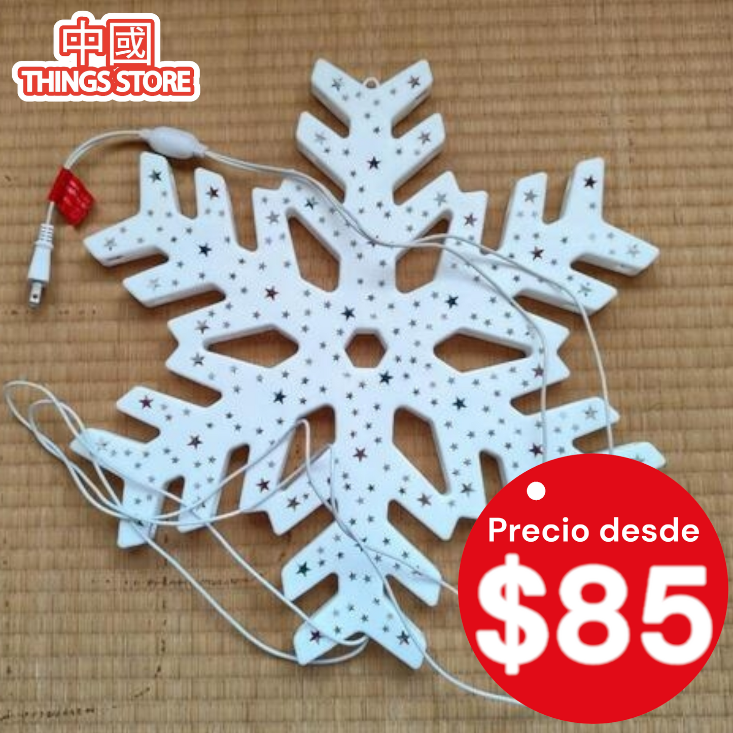 Adorno navideño de copo de nieve 35 luces