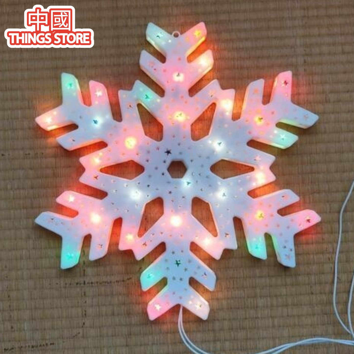 Adorno navideño de copo de nieve 35 luces