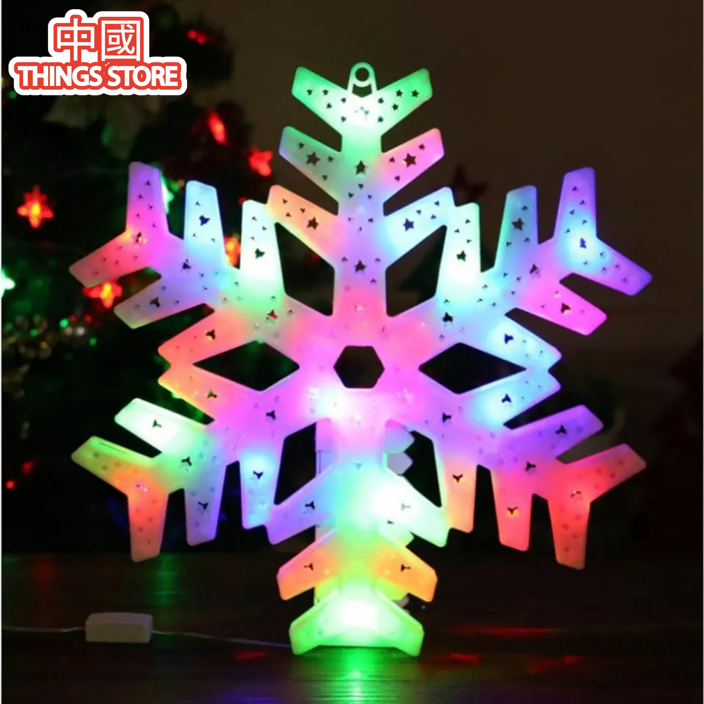 Adorno navideño de copo de nieve 35 luces