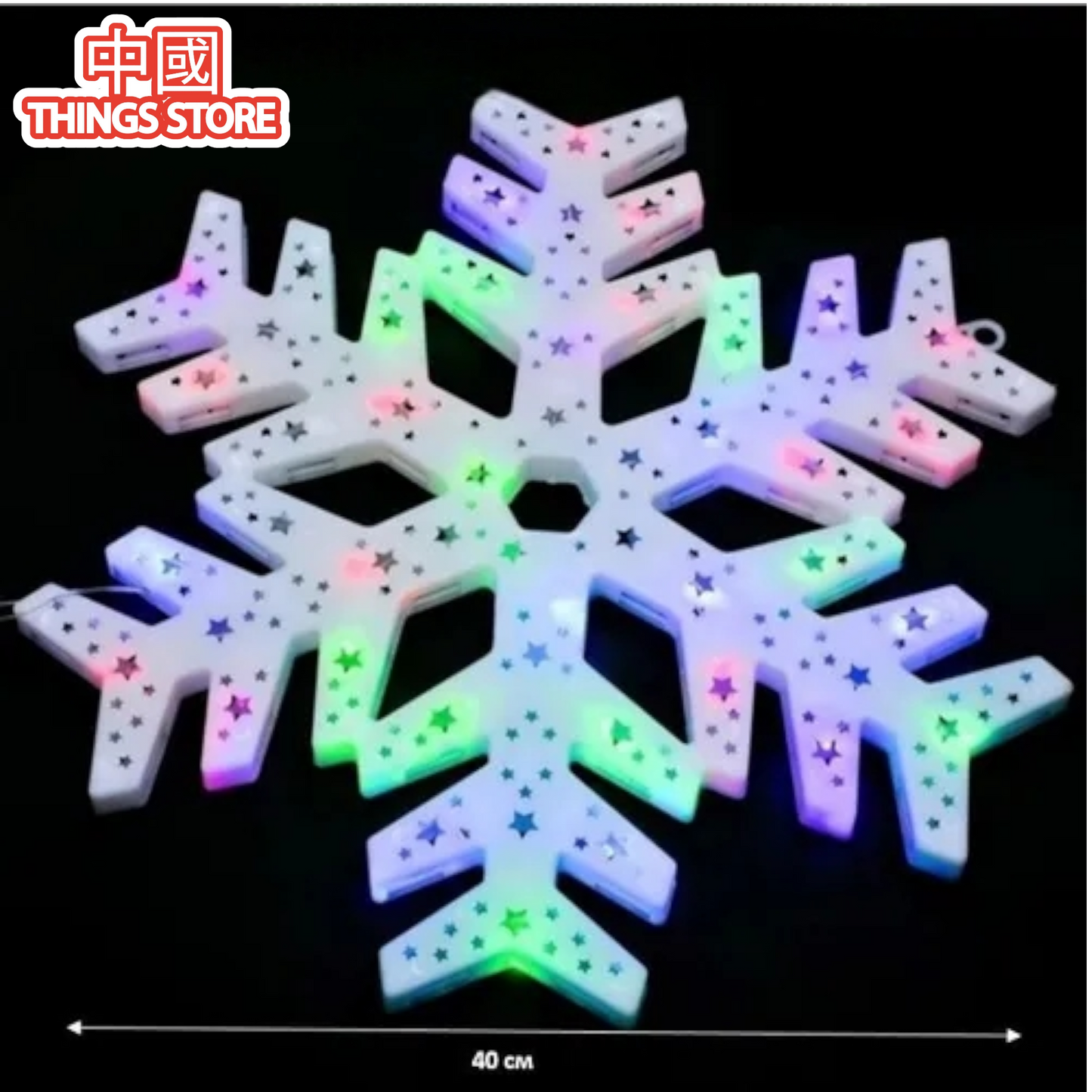 Adorno navideño de copo de nieve 35 luces