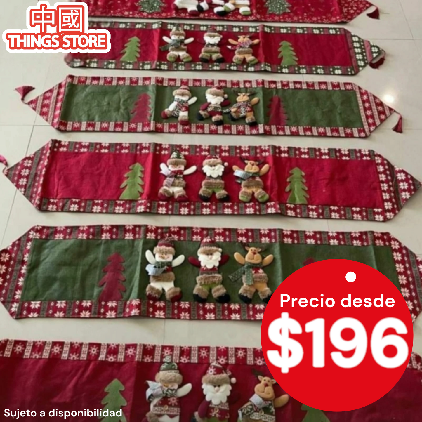 Camino de mesa navideño