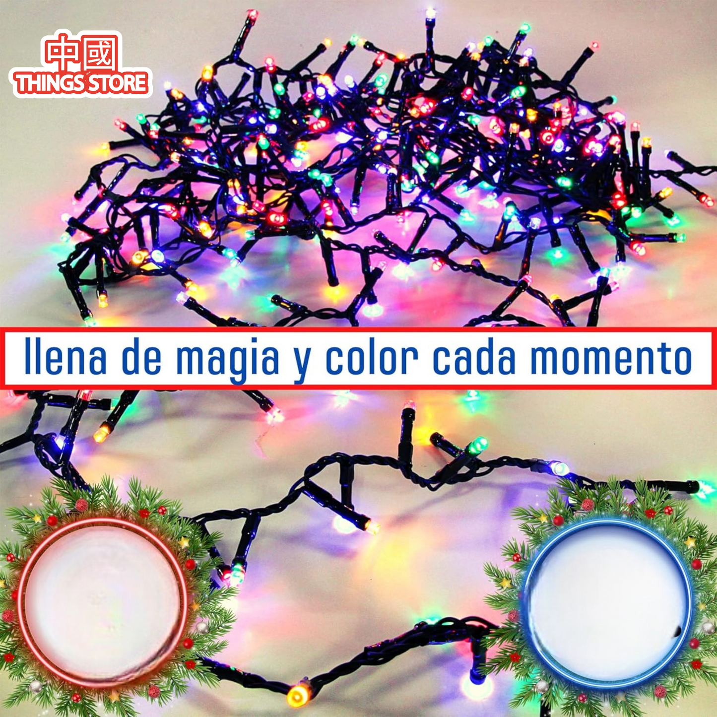 Serie multicolor 9 metros 500 luces