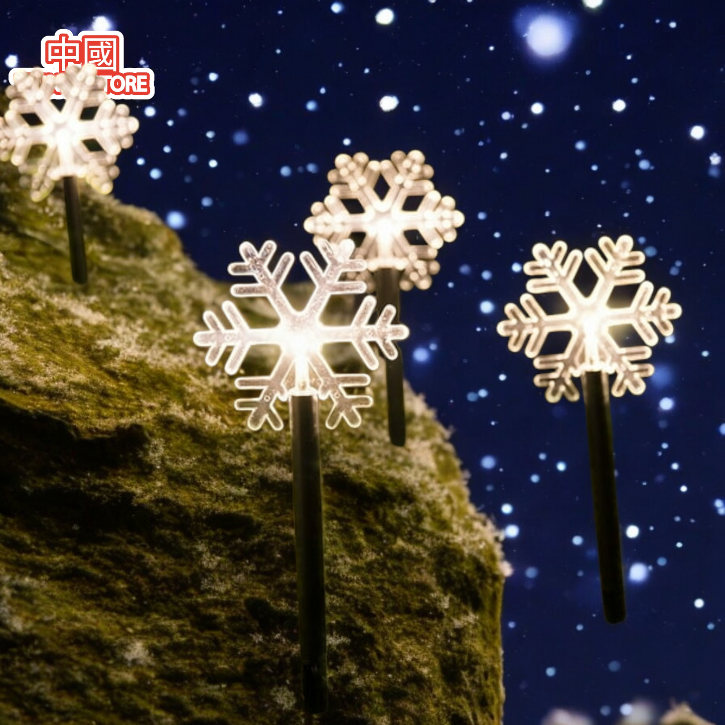 Copo de nieve LED solar 13×7×27 cm