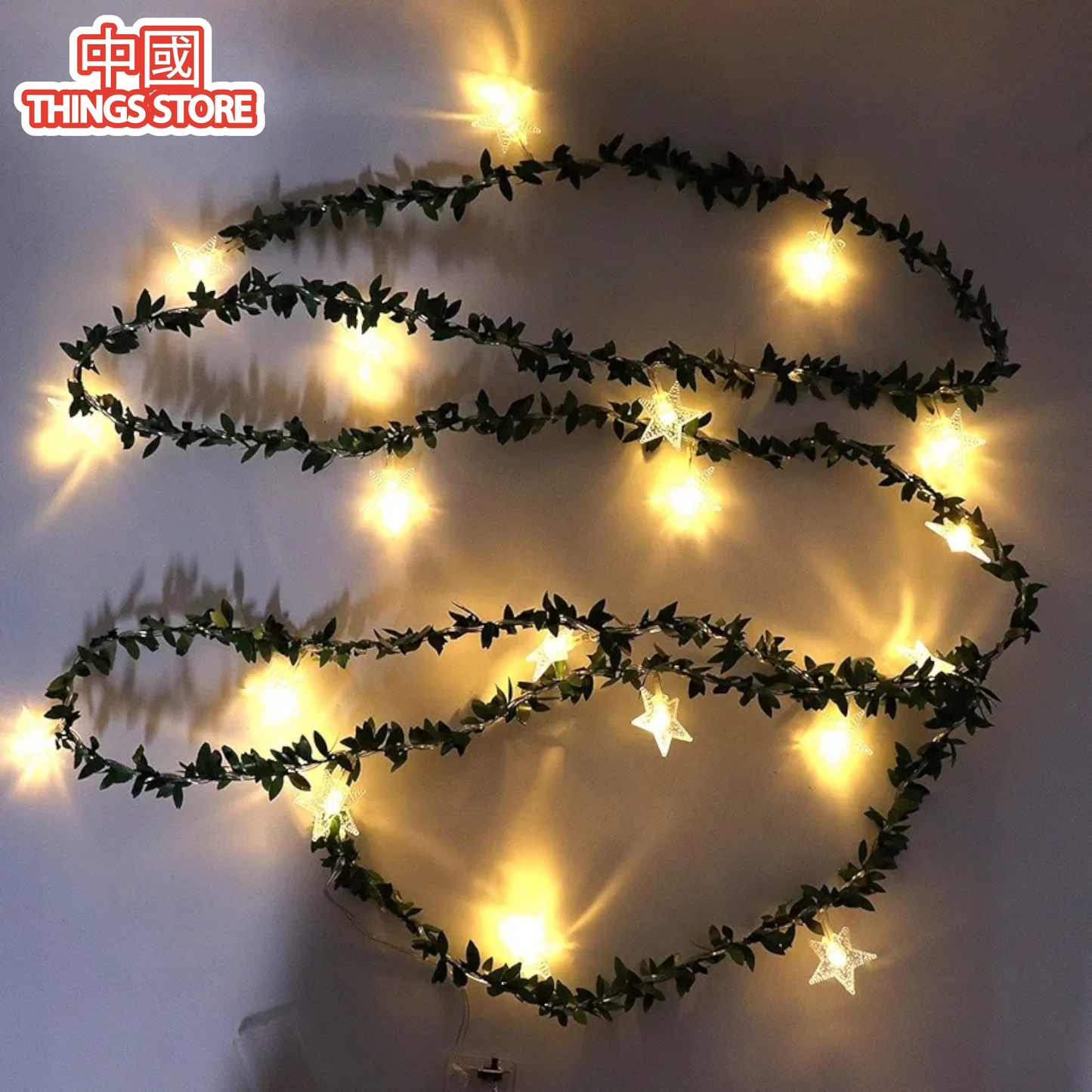 Serie led de estrellas de enchufe 2m