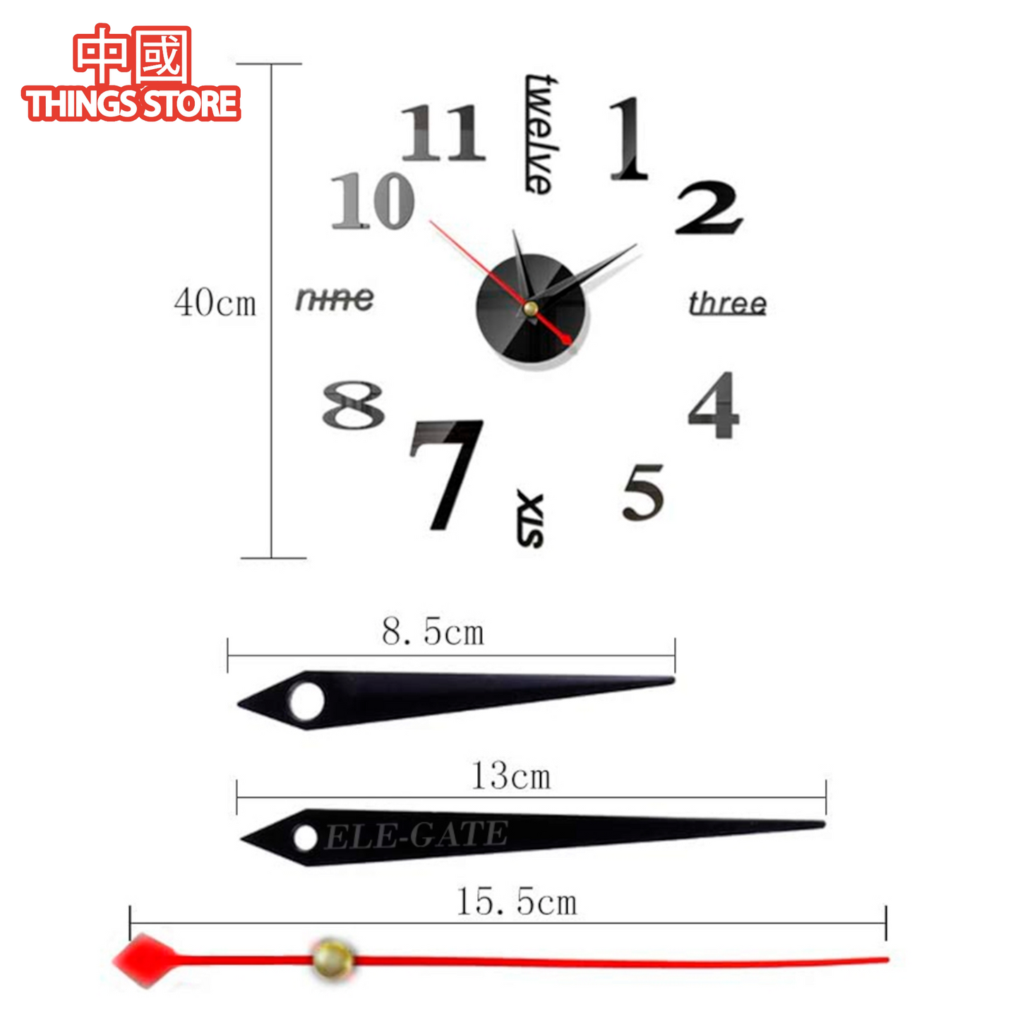 Reloj de pared adhesivo