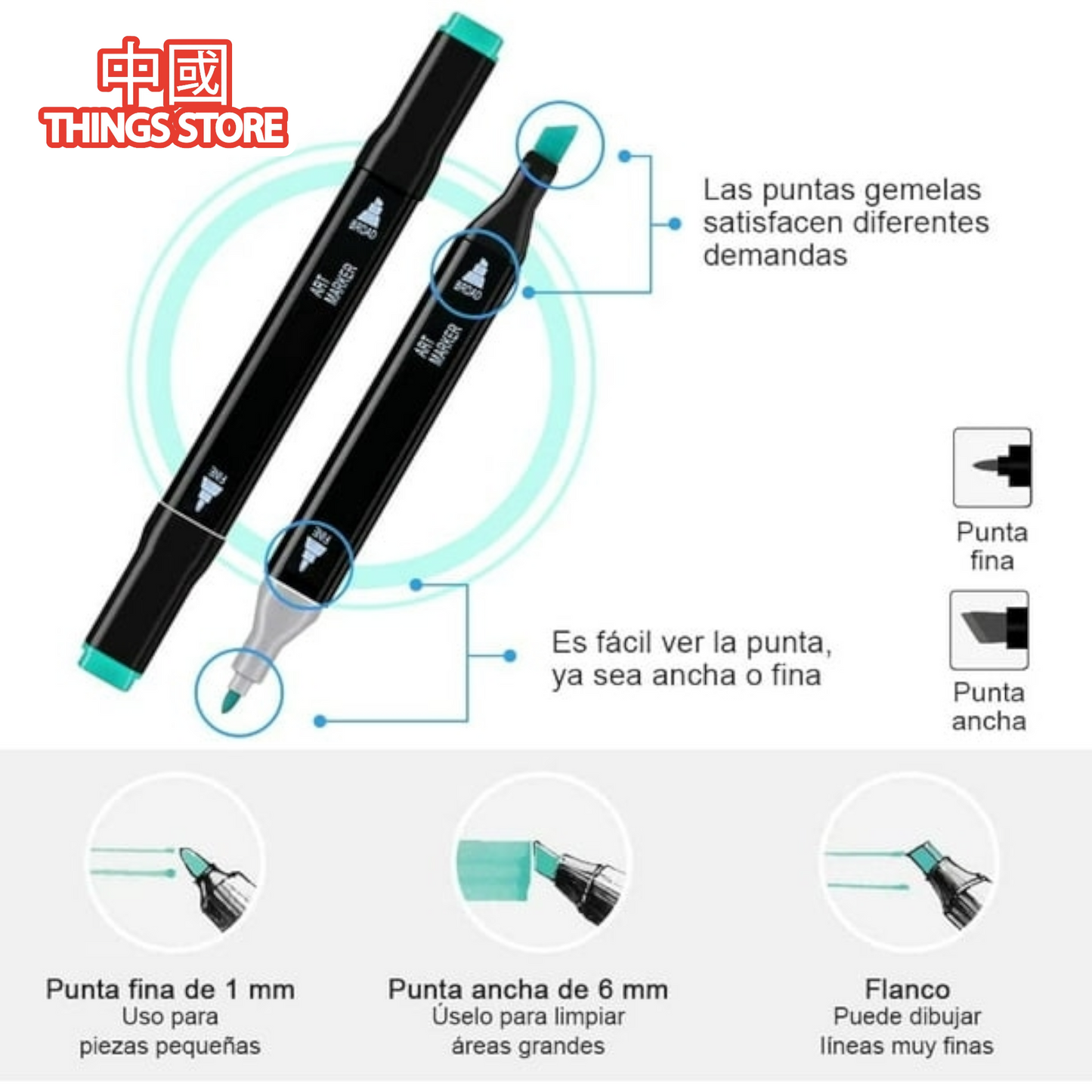 Plumón doble punta 24 piezas