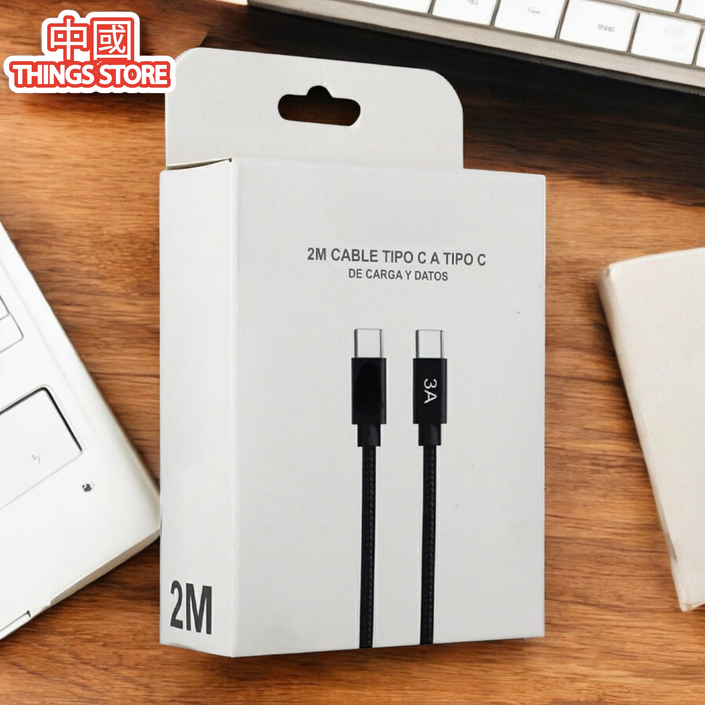 Cable tipo C a tipo C de 2 metros tejido