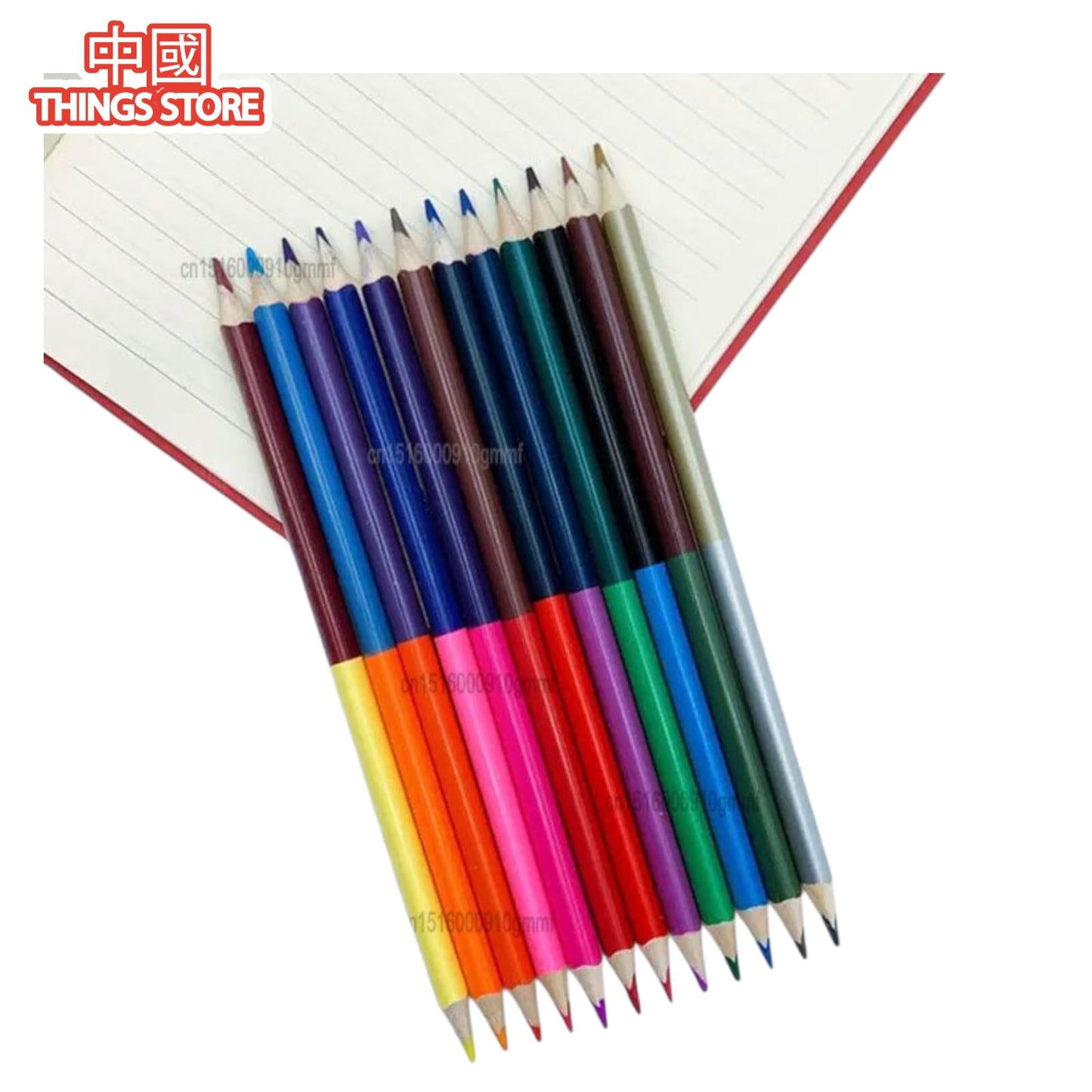 Paquete de 12 lápices bicolor