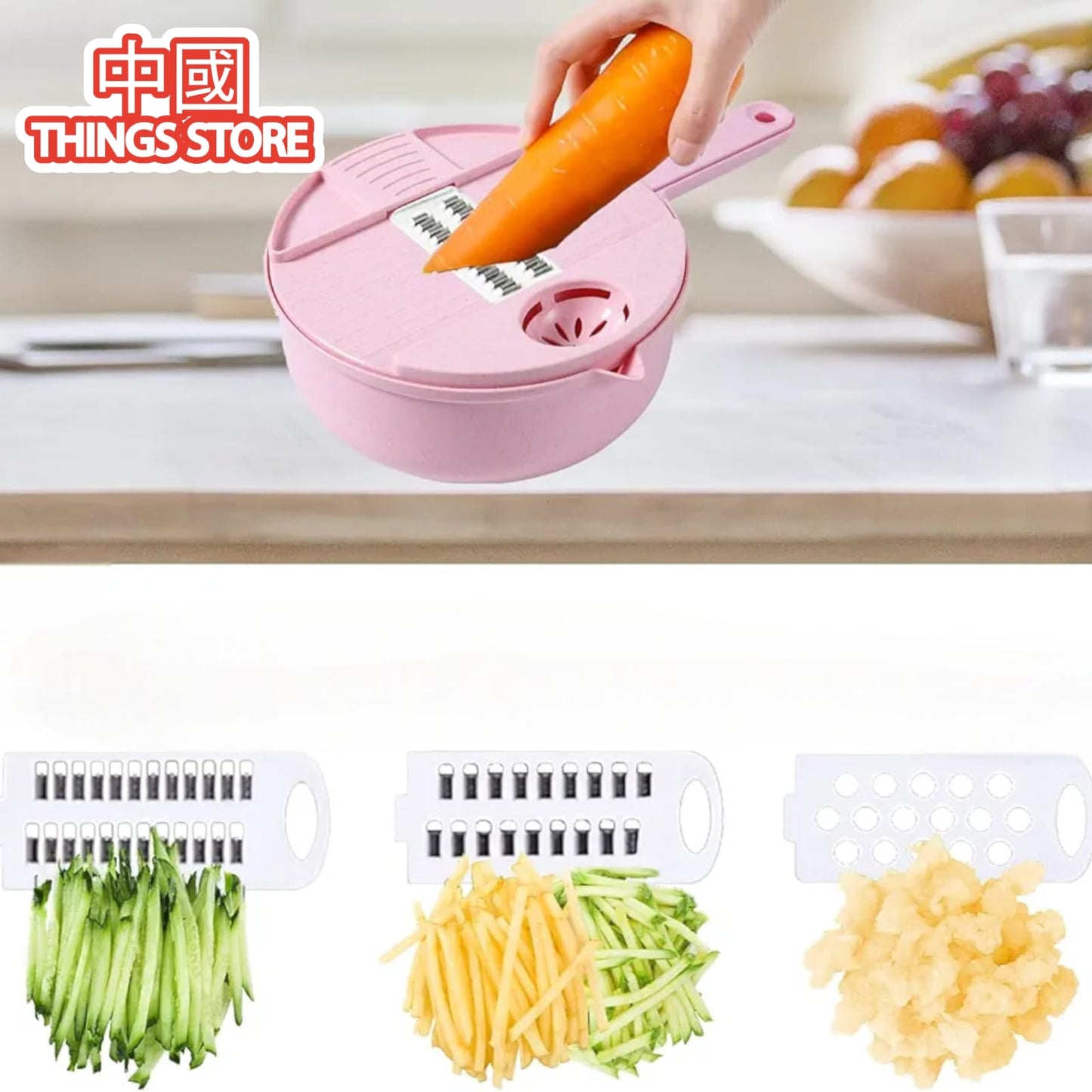 Cortador de verduras rosa