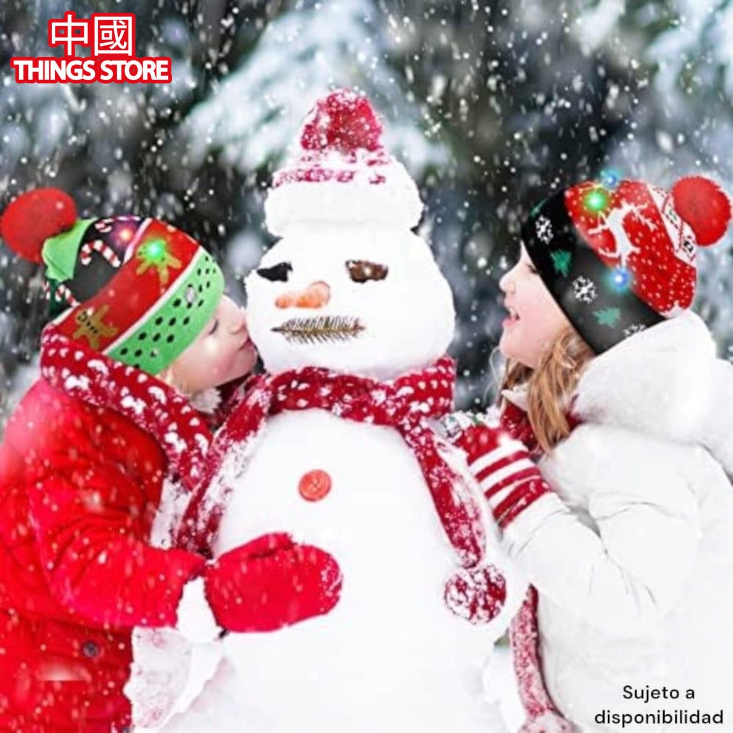 Gorro navideño con luz