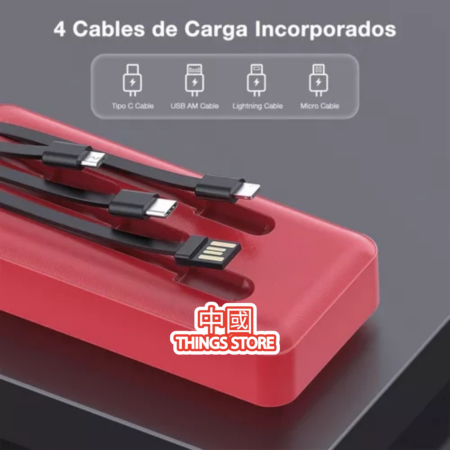 Batería portátil con cables 20000mAh