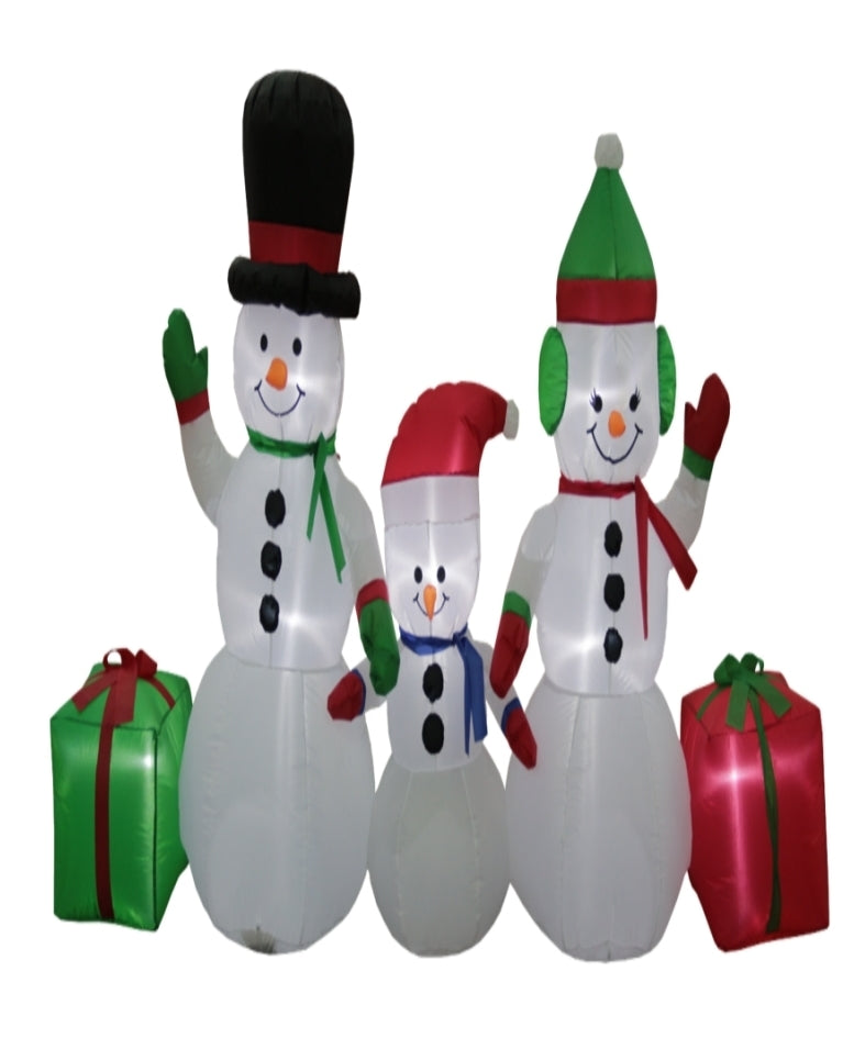 Familia de muñecos de nieve inflable