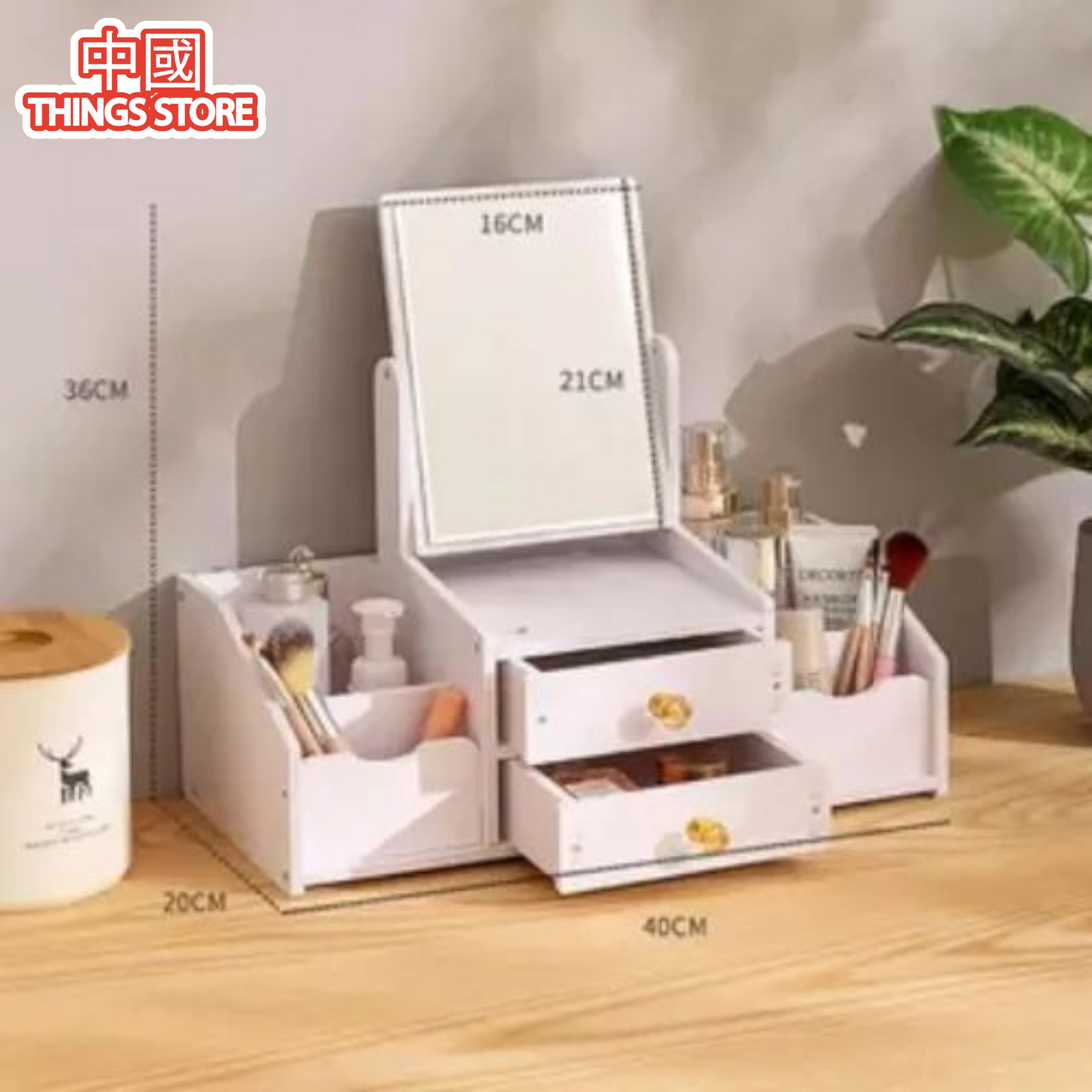 Organizador con espejo rectangular