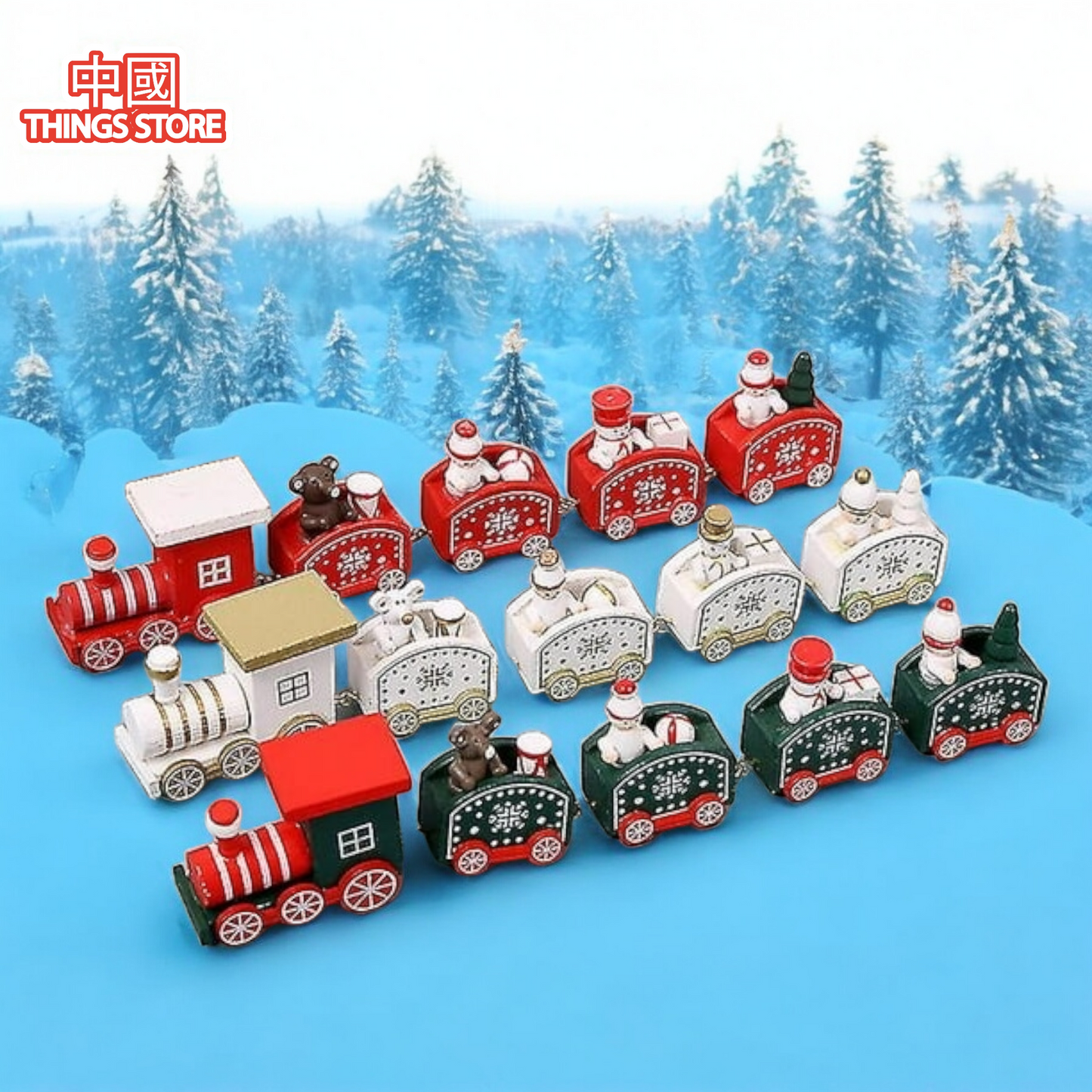 Tren decorativo navideño mini