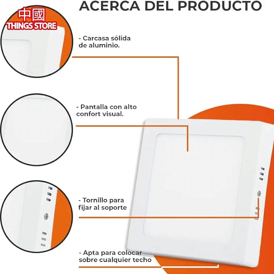 Lámpara de techo cuadrada de 29cm