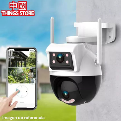 Cámara doble de vigilancia  para exteriores