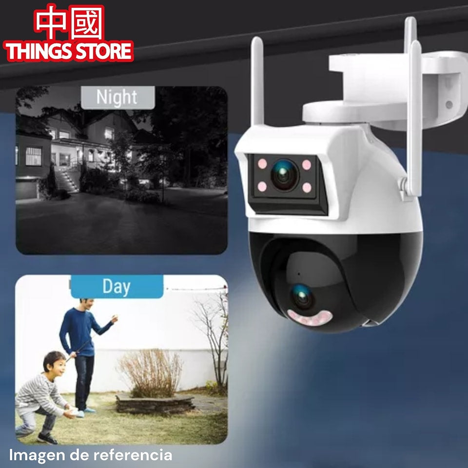 Cámara doble de vigilancia  para exteriores