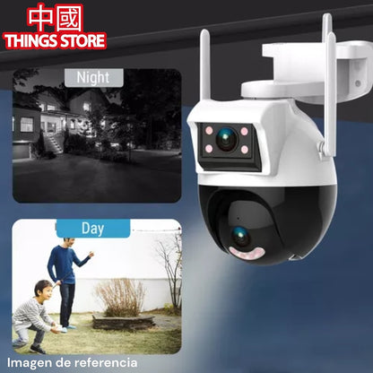 Cámara doble de vigilancia  para exteriores