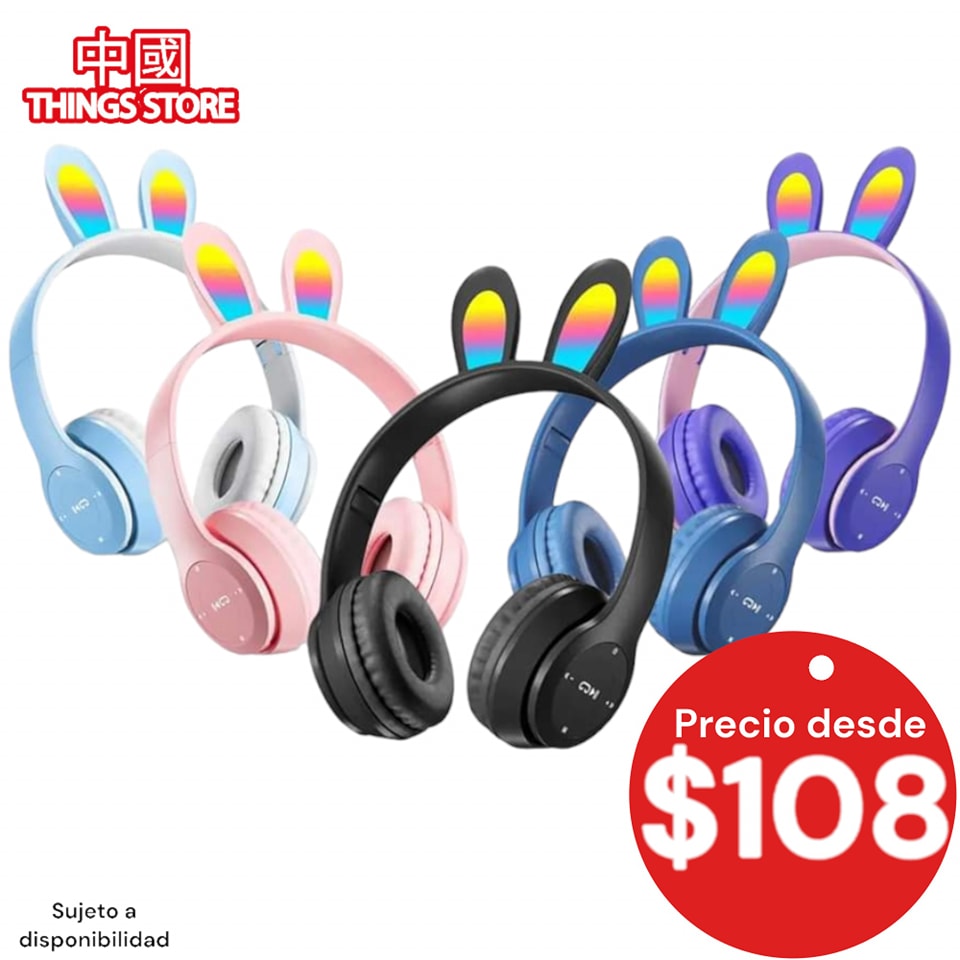 Auriculares de diadema de conejo