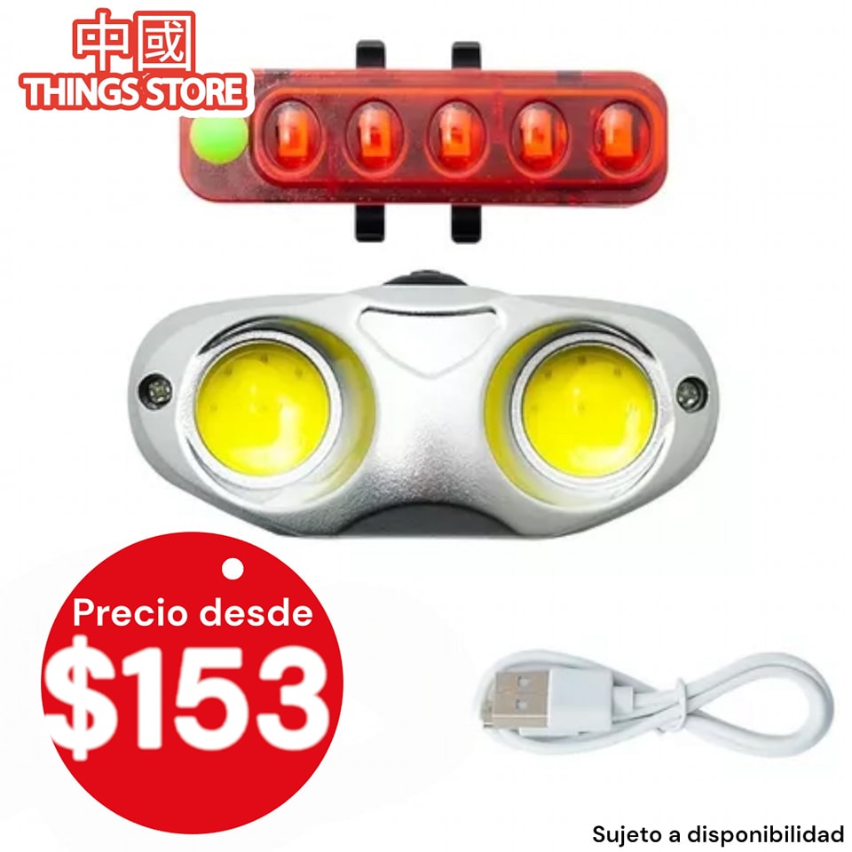 Lámpara de bici doble