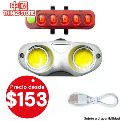 Lámpara de bici doble