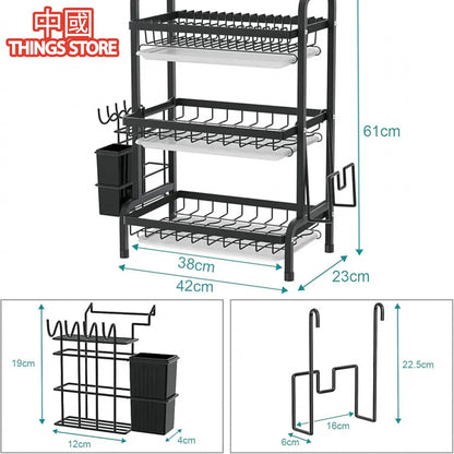 Escurridor de platos en color negro 42cm