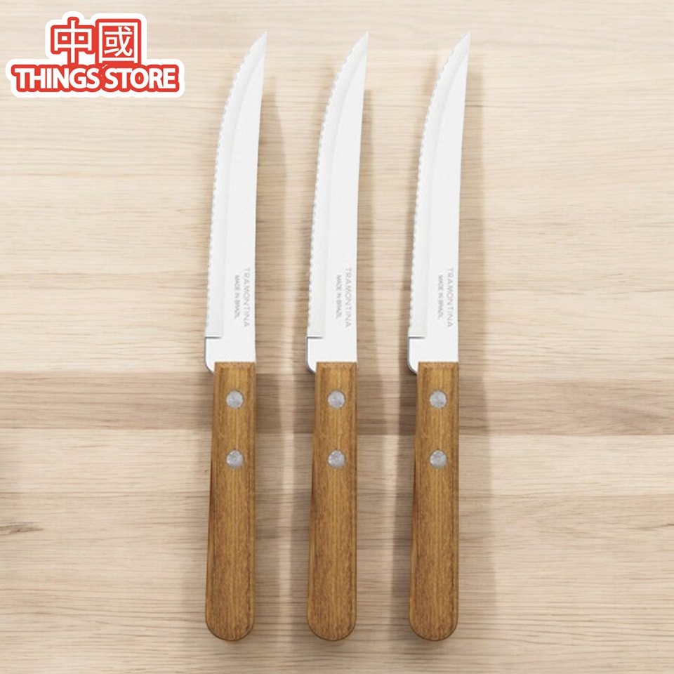 Set de 3 cuchillos rustico