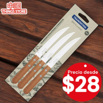 Set de 3 cuchillos rustico