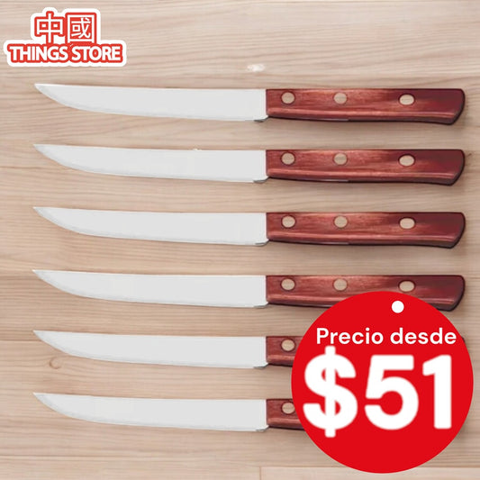 Set de 6 cuchillos rustico
