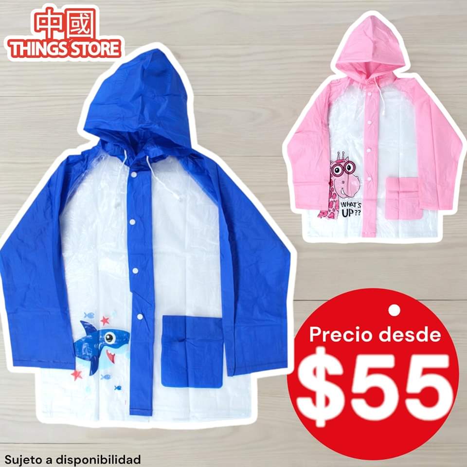 Impermeable de colores para niños