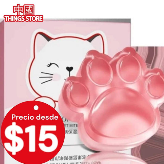Jabón en forma de patita de gato
