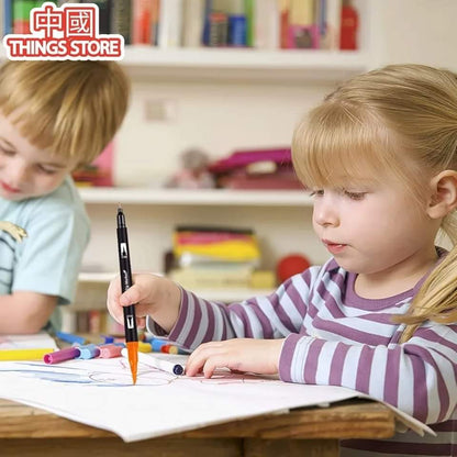 Plumones punta pinceles 60pz