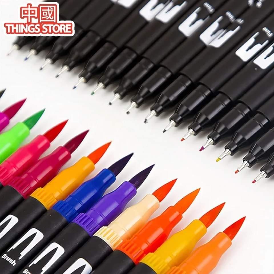 Plumones punta pinceles 60pz