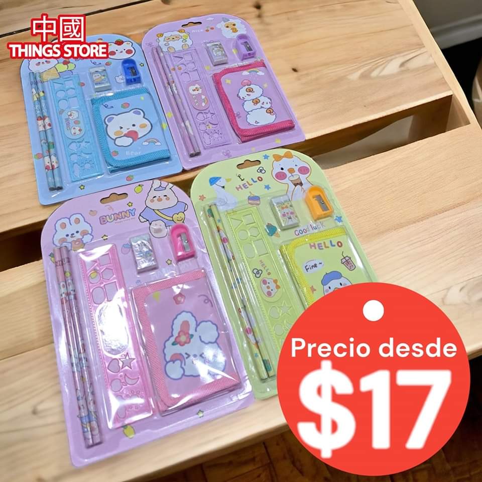 Set de papelería con cartera