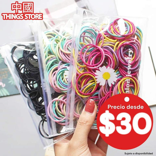 Paquete de ligas para el cabello