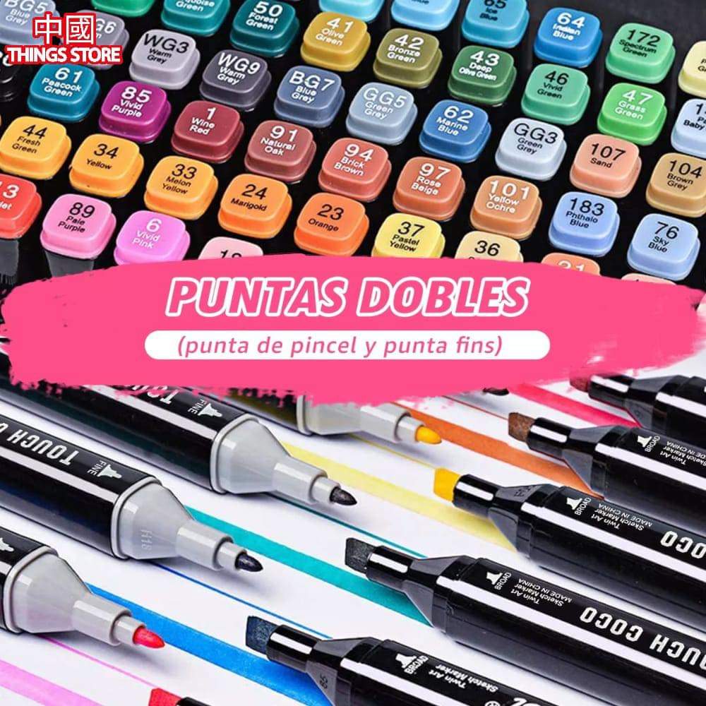 Plumones de doble punta 48pz