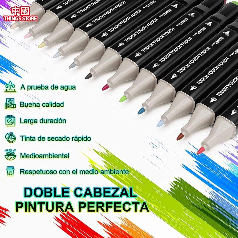 Plumones de doble punta 60pz