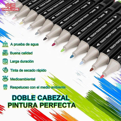 Plumones de doble punta 60pz