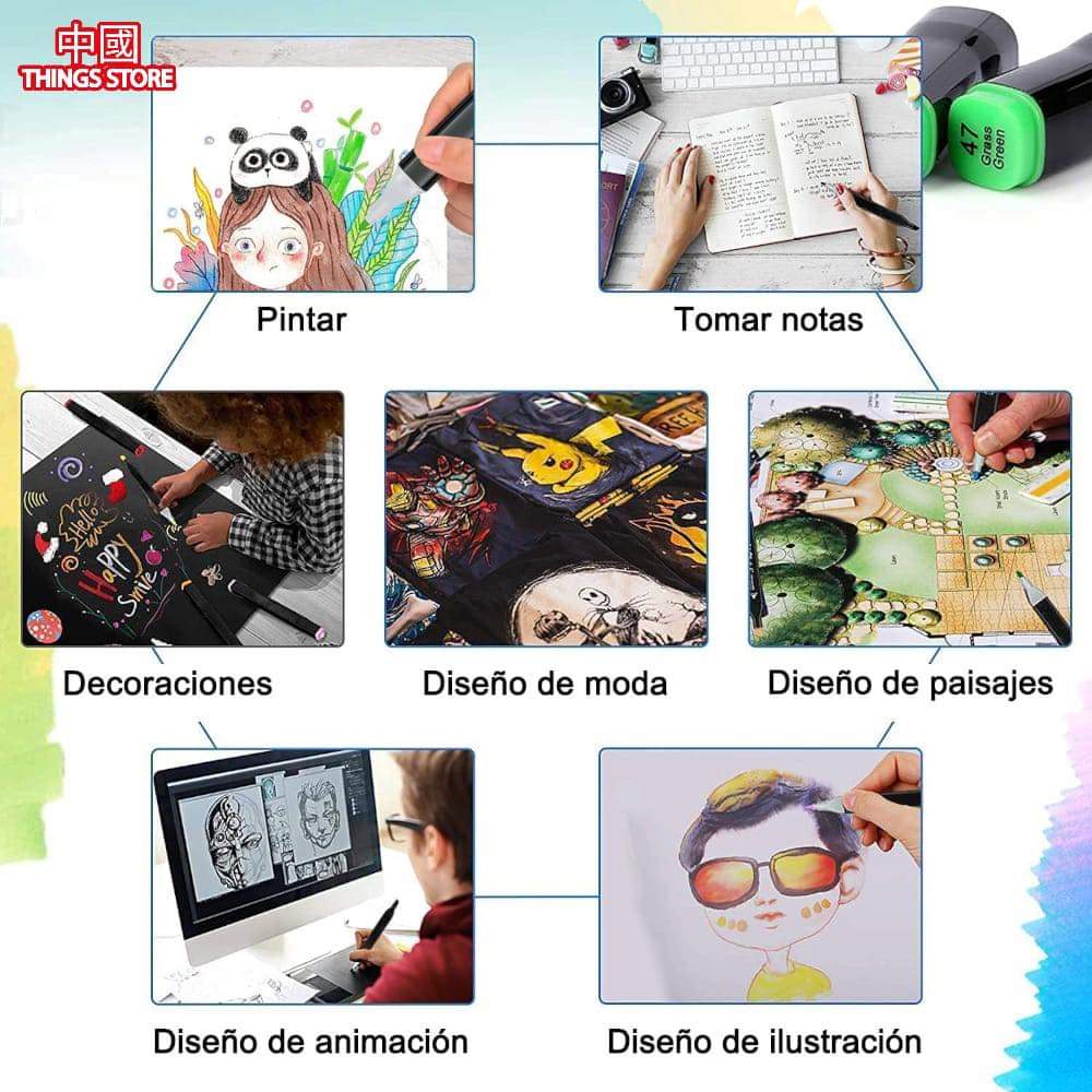 Plumones de doble punta 60pz