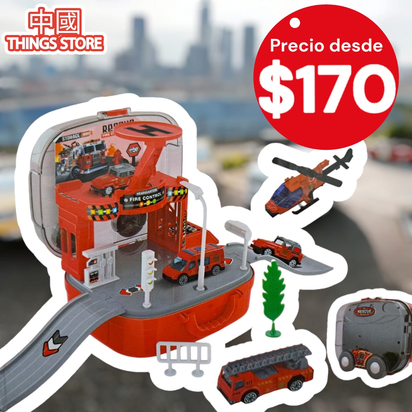 Lonchera de juguete de bombero